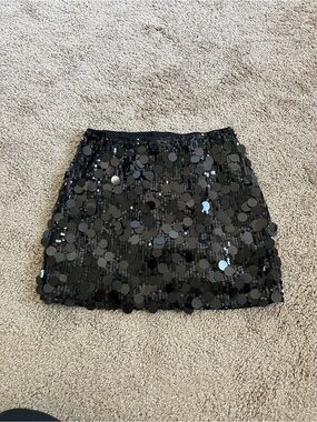 SHEIN Black Sequin Mini Skirt